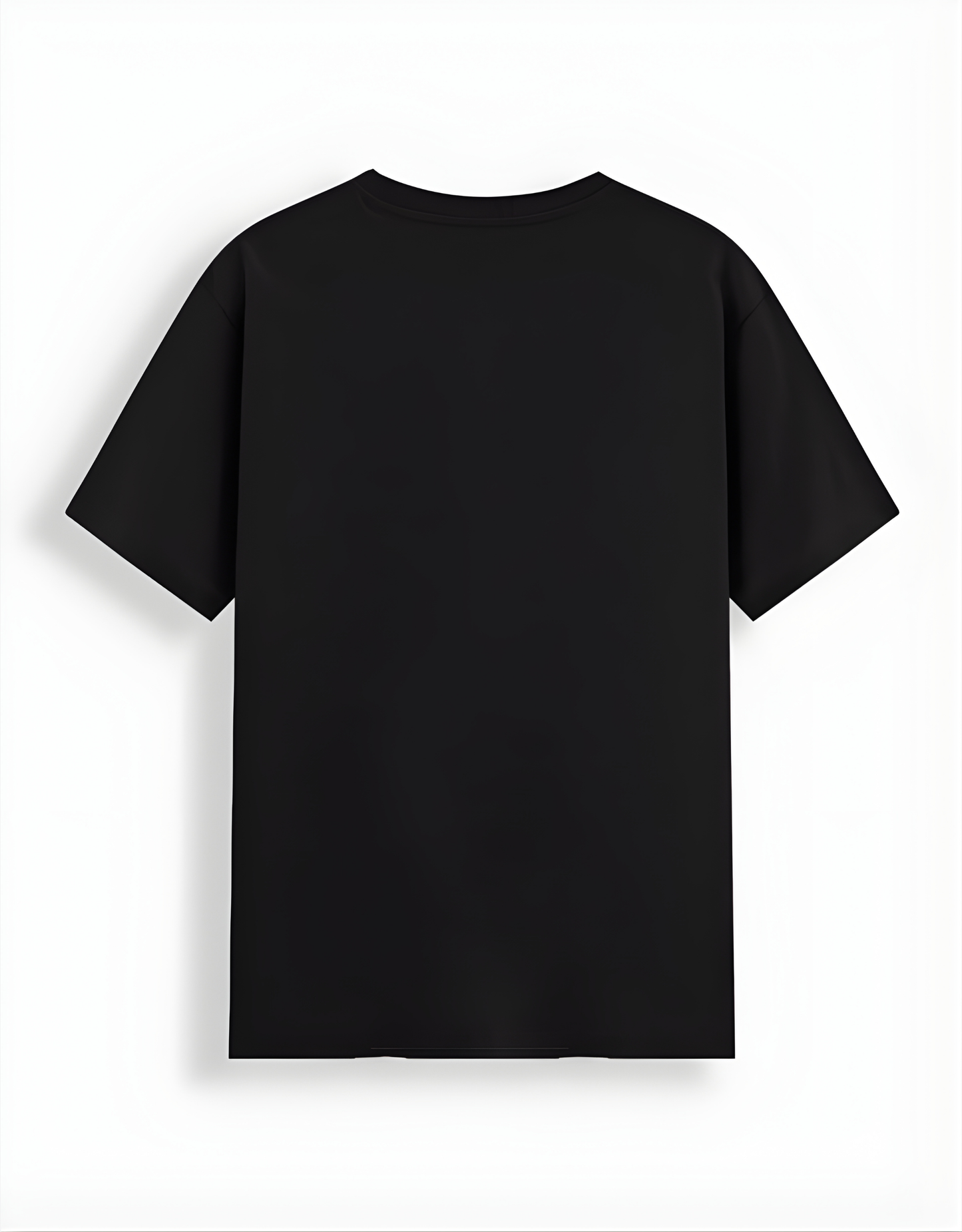 Black t-shirt on a white background