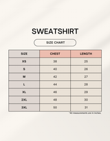 London Sweatshirt size chart