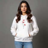 3 Flower Hoodie — female model