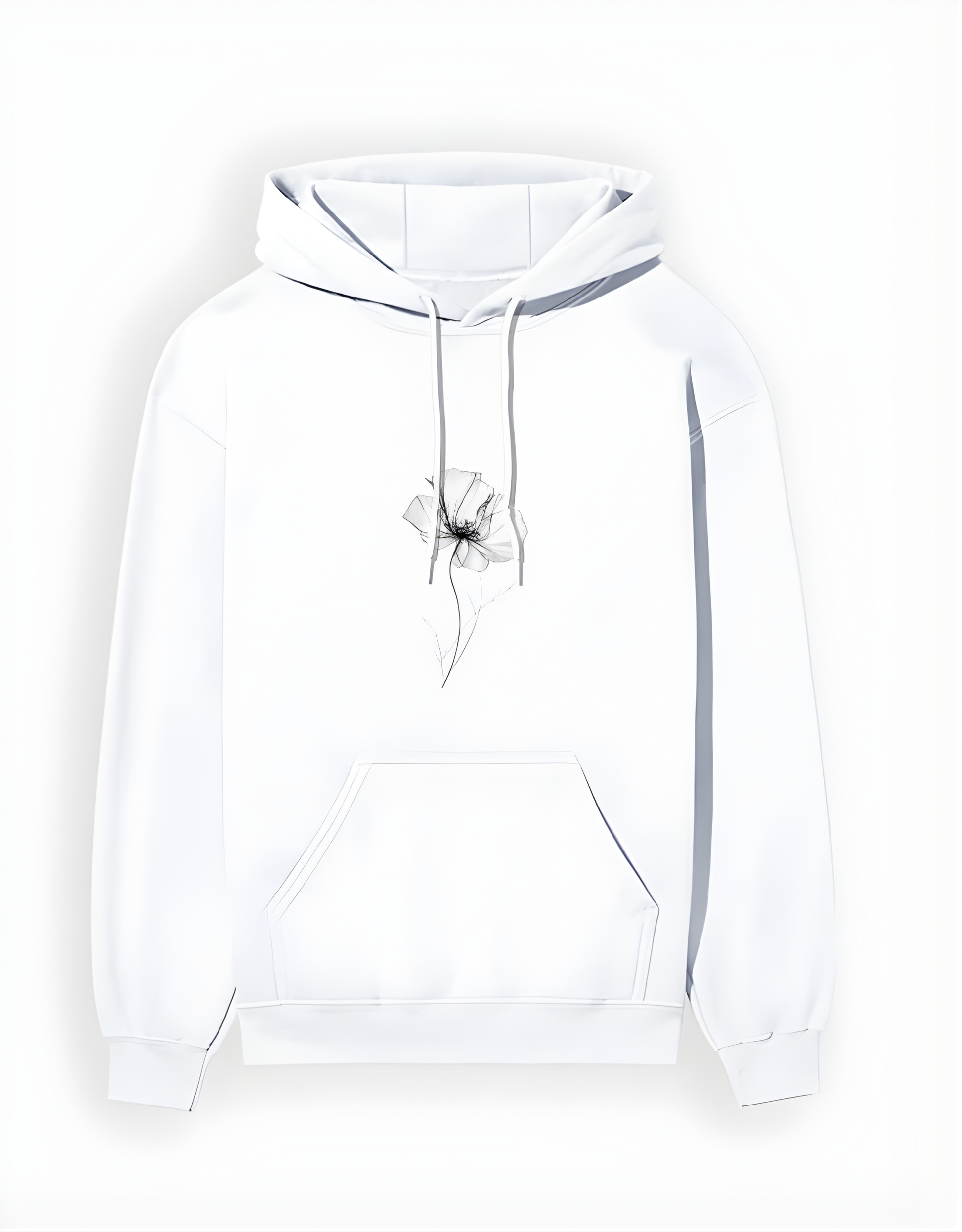 White hoodie on a white background