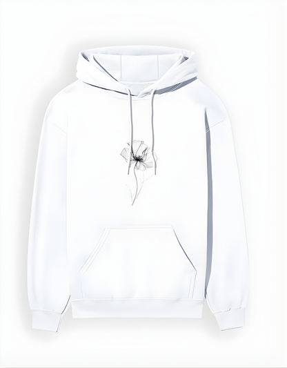 White hoodie on a white background