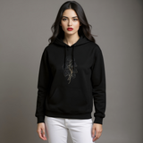 Flower Silhouette Hoodie — female model