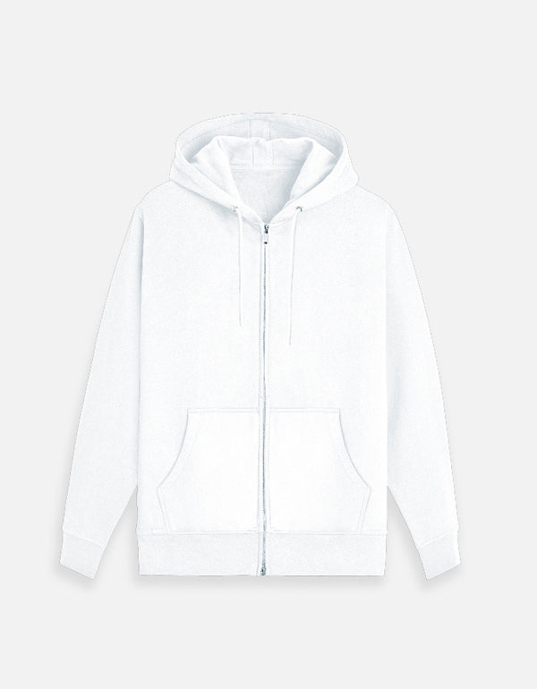 Plain Zip Hoodie — pocket detail
