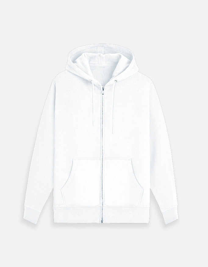 Plain Zip Hoodie — pocket detail