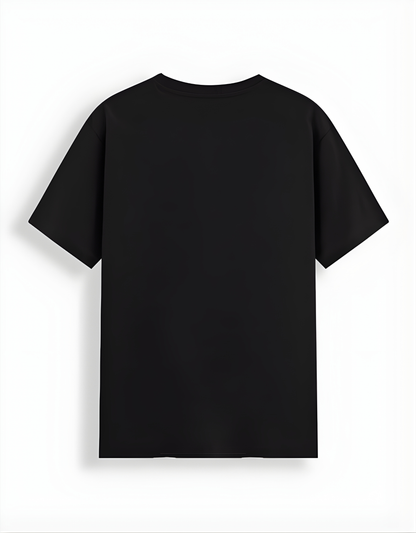 Black t-shirt on a white background