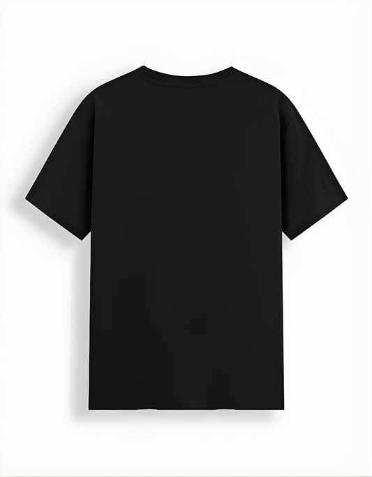 Black t-shirt on a white background